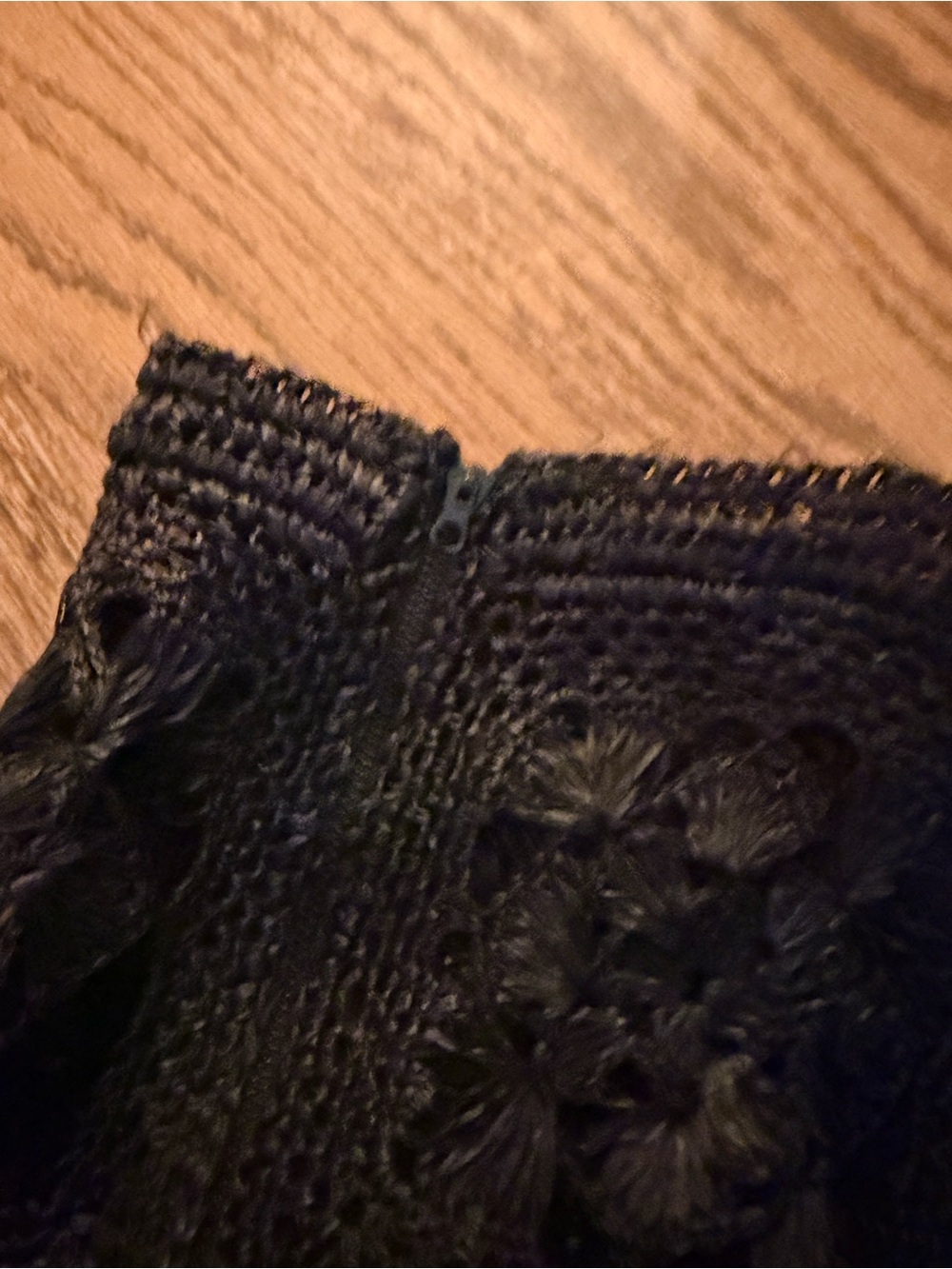 Black Crochet A-Line Women's Skirt - Picture 2 of 6